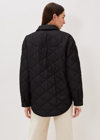 Phase Eight Lola Quilted Polka Dot Coats Black USA | 0814279-DH